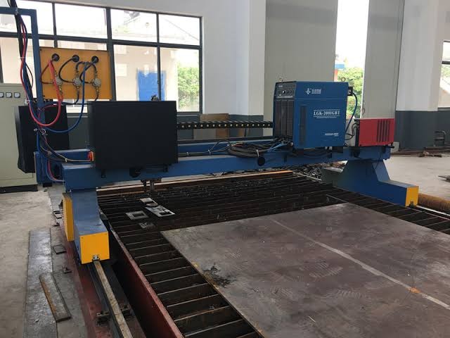 CNC profile cutting machine with plasma torch at Dee Kay Traders steel facility Ghaziabad